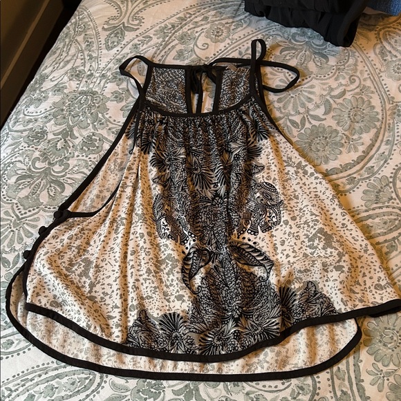 Free People Tops - Free People Black and Cream Blouse